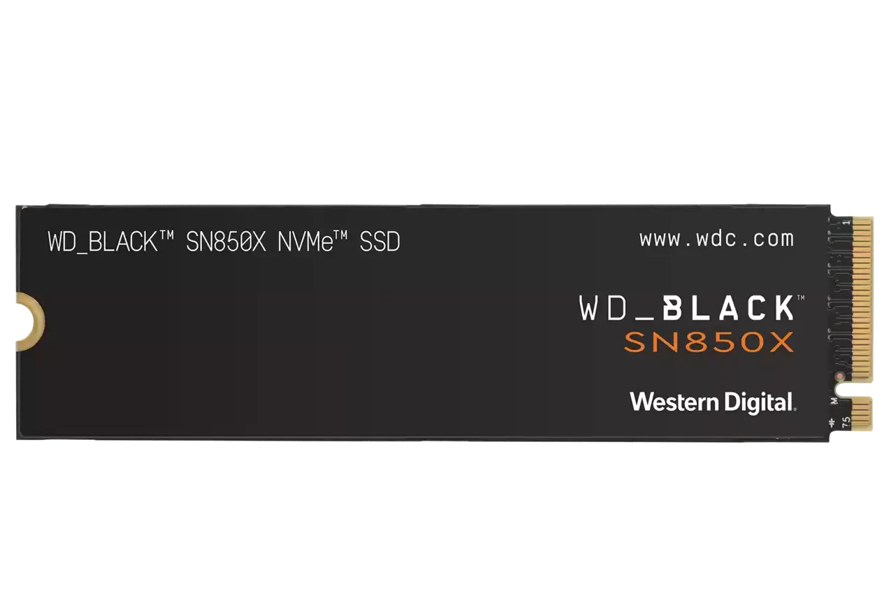 Vorderseite der schwarzen WD BLACK SN850X NVMe SSD (Datenrettung)